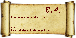 Balean Abiáta névjegykártya
